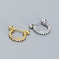 S925 Sterling Silver Single Row Diamond Earring Four-claw Puncture Cartilage Earrings 10mm Screw Earrings for Women Men