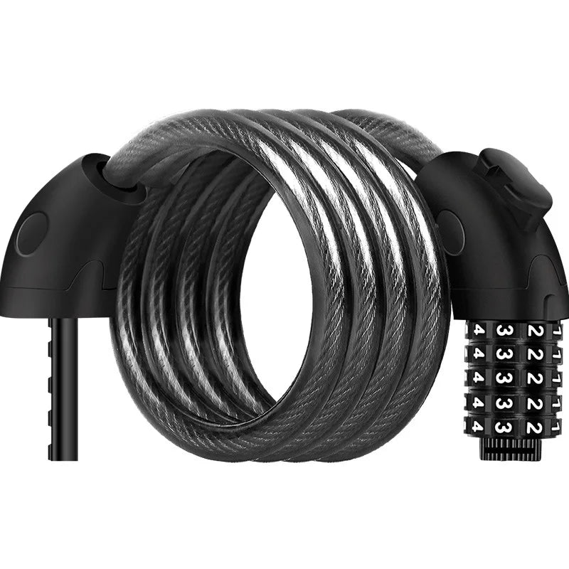 Wholesale 1.5m Length Bicycle Lock Safety Frosted 5 Yard Combination Stainless Steel Bicycle Ring Chain Cable Lock