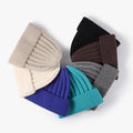 Fashionable Custom 3D Embroidery Logo Solid Color Warm Winter Beanie Knit Hats