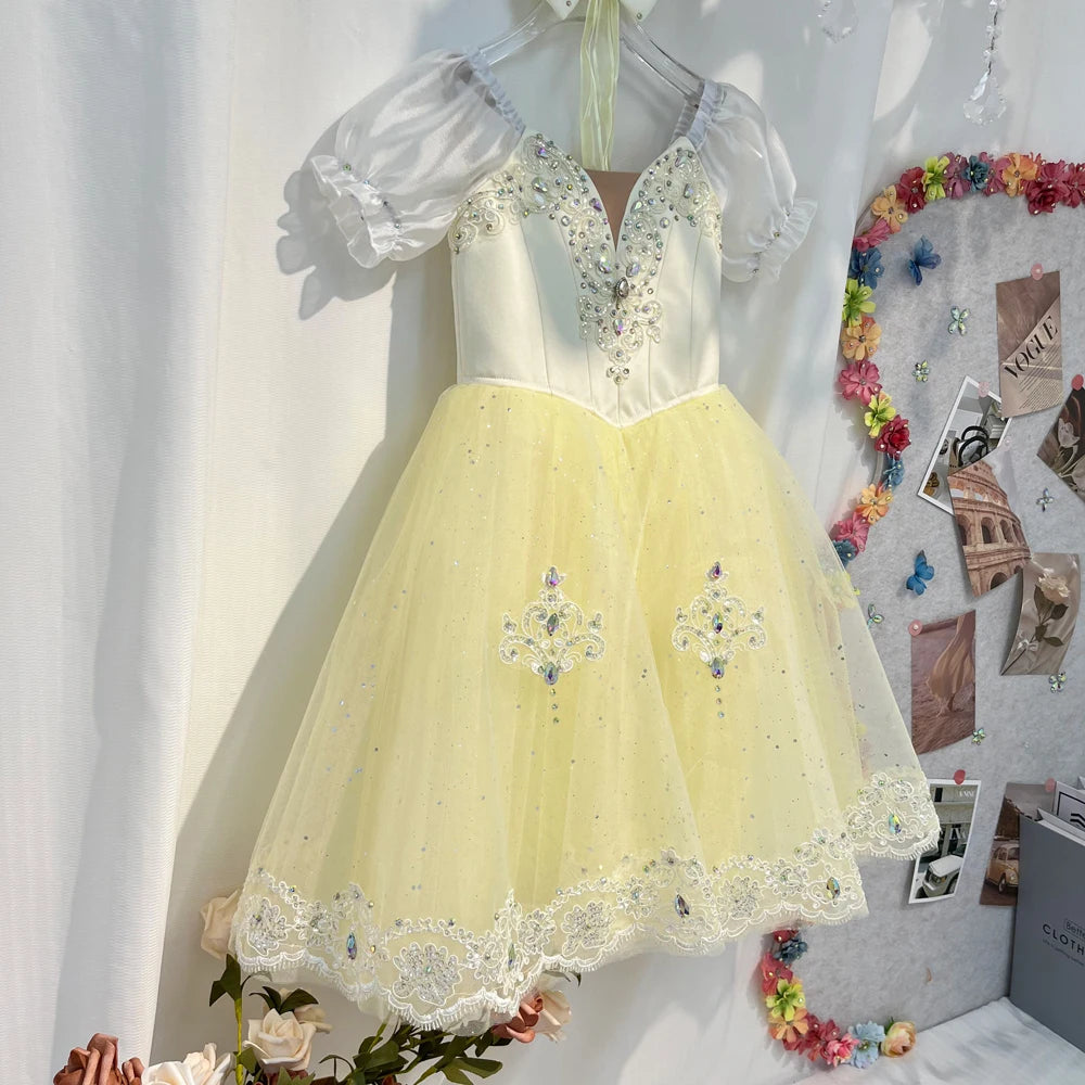 Professional Children's Long Skirt Ballet Tutu Dress Performance Wear for Spain Outfit