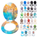 Universal MDF Toilet Seats Soft Close Quick Release Zinc Alloy Hinges Closed Front Design for Bathroom Kitchen Use 1 Year