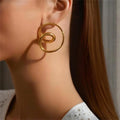 Stainless Steel Hollow Out Twisted Stud Earrings for Women Trendy Wholesale Ladies Waterproof Accessories on Ear Fashion Jewelry