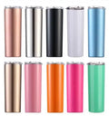 20oz Colorful Stainless Steel Tumbler With Steel Straw Double Wall Vacuum Insulation Tumbler Cup