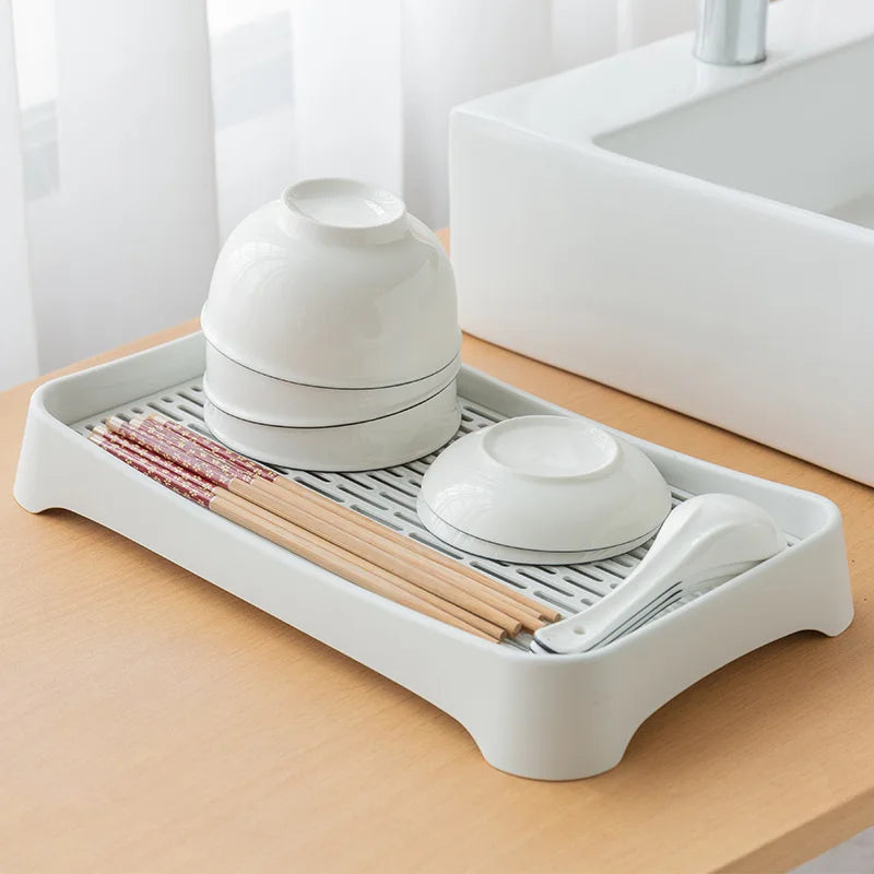Multifunction Kitchen Bathroom Sink Rack Restaurant Fruit Dish Cup Drainboard Water Drying Pad Nordic Plastic Drain Tray