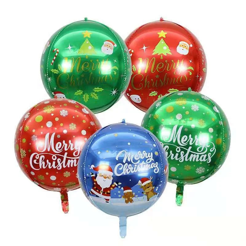 22 Inch 4D Merry Christmas and New Year Aluminum Film Foil Balloon Party Decoration Supplies