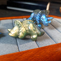 Natural Healing Crystal Beautiful Rainbow Flash Labradorite Dinosaur/Triceratops Carving for Room Decoration