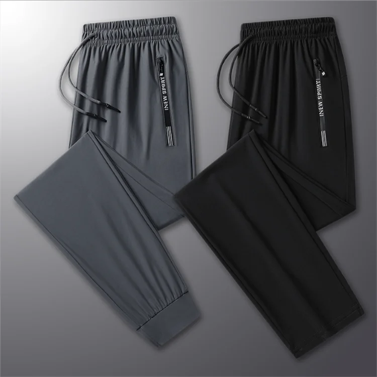 Men's Summer New Ultra-thin Cool Breathable Pants Sports Casual Pants Men's Large Size Elastic Loose Pants
