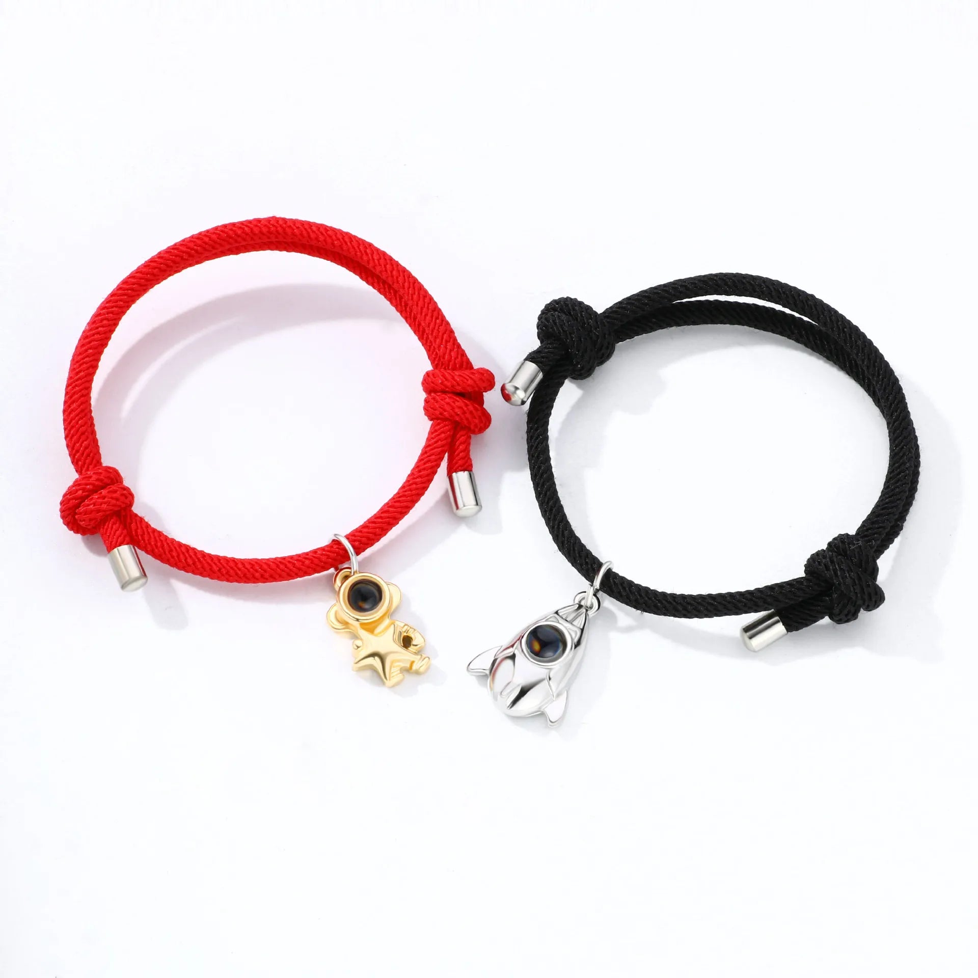Fashion Love Couple Astronaut Pendent Bracelet Projection Stone 100 Languages I Love You Valentine's Day Couple Bracelet