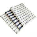 Muti-Purpose Cotton Tea Towels for Kitchen & Dining Large Reusable Farmhouse Blue Striped & Plaid Kitchen Towels