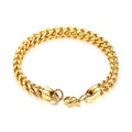 Men's Luxury Franco Link Chain Bracelet in Stainless Steel with Gold Plating Waterproof Geometric Pattern for Anniversary