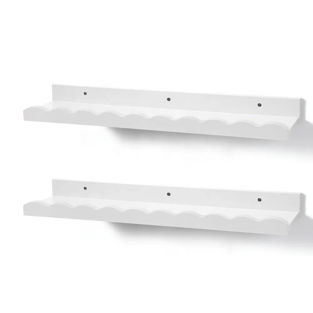 Set of 2 Wooden Floating Shelves Wood Book Shelves for Bedroom Nursery Room Decor Floating Bracket Floating Shelf