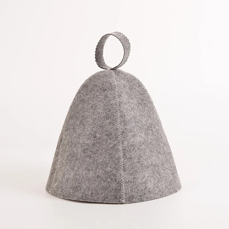 Wholesale 90% Pure Wool Sauna Cap Custom Embroidery and Washable Natural Felt Banya Hats for Men and Ladies in Russia Japan