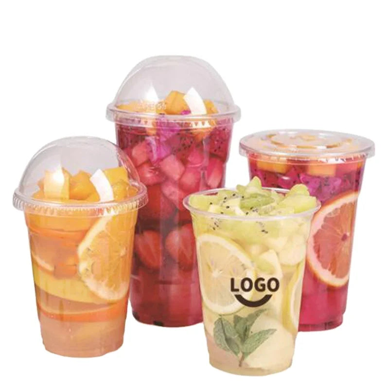 Clear Plastic Cup Transparent 12oz 16oz 22oz 32oz Plastic Cup MIlk Beverage Juice Takeaway Packaging With Sealing Machine