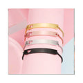 Pulseiras Mulher Gold Plated Box Chain Geometric Design  Dainty Heart Bracelet Blank Stainless Steel Bracelet