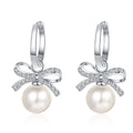 925 Sterling Silver PT950 Eardrops Female Influencer Same Style Source Flawless Freshwater Pearl Moissanite Diamond Earrings