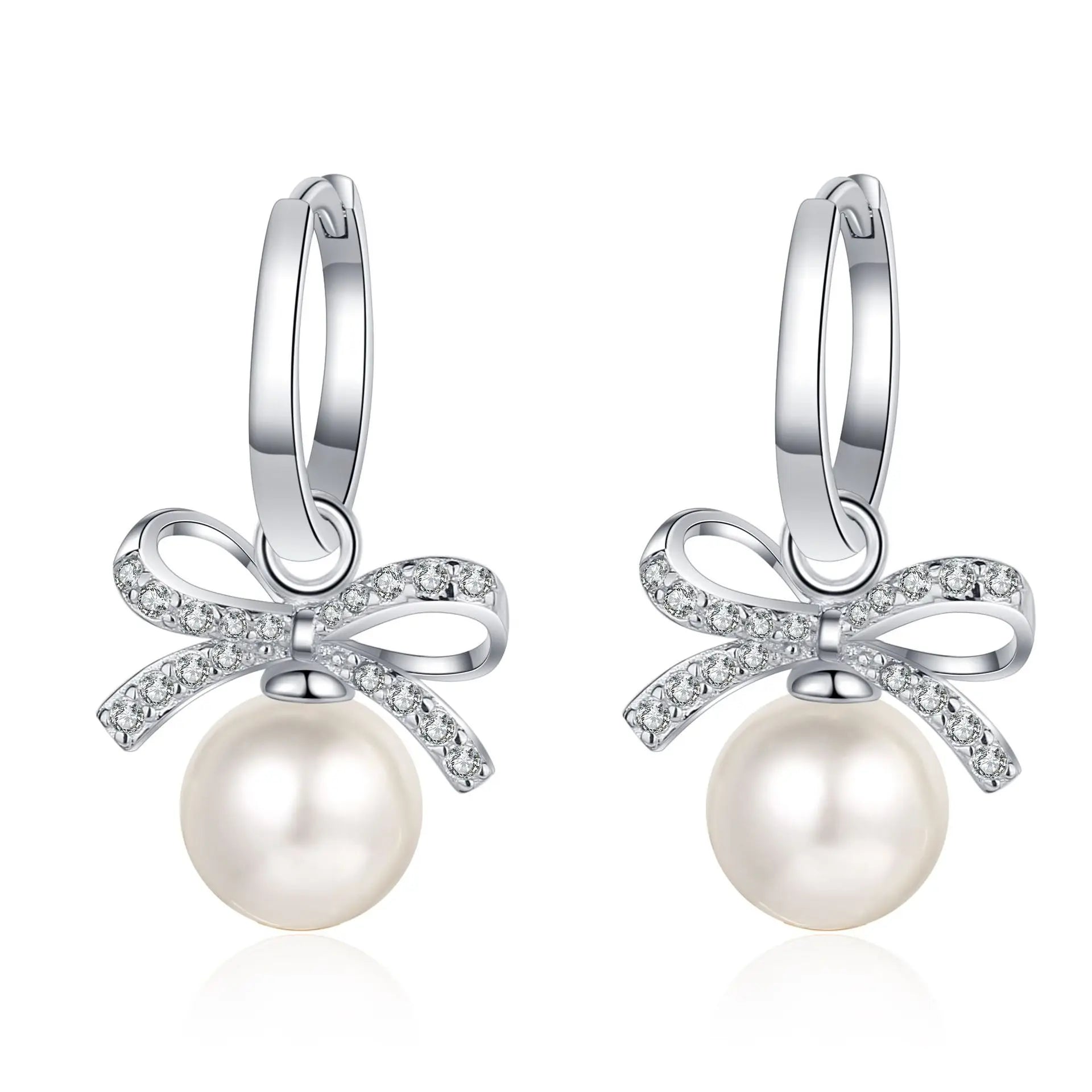 925 Sterling Silver PT950 Eardrops Female Influencer Same Style Source Flawless Freshwater Pearl Moissanite Diamond Earrings
