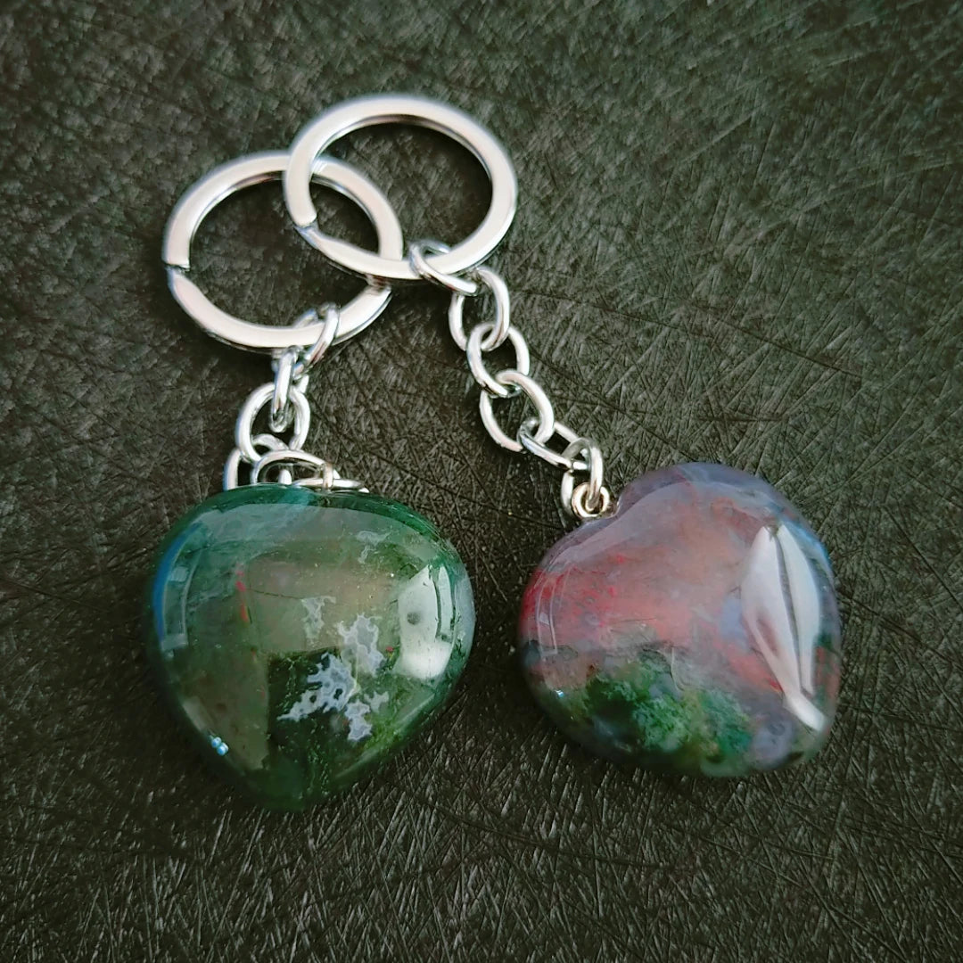 2026 Crystals Healing Stones Keychain Custom Gemstone Indian Agate Key Chain With Custom Logo