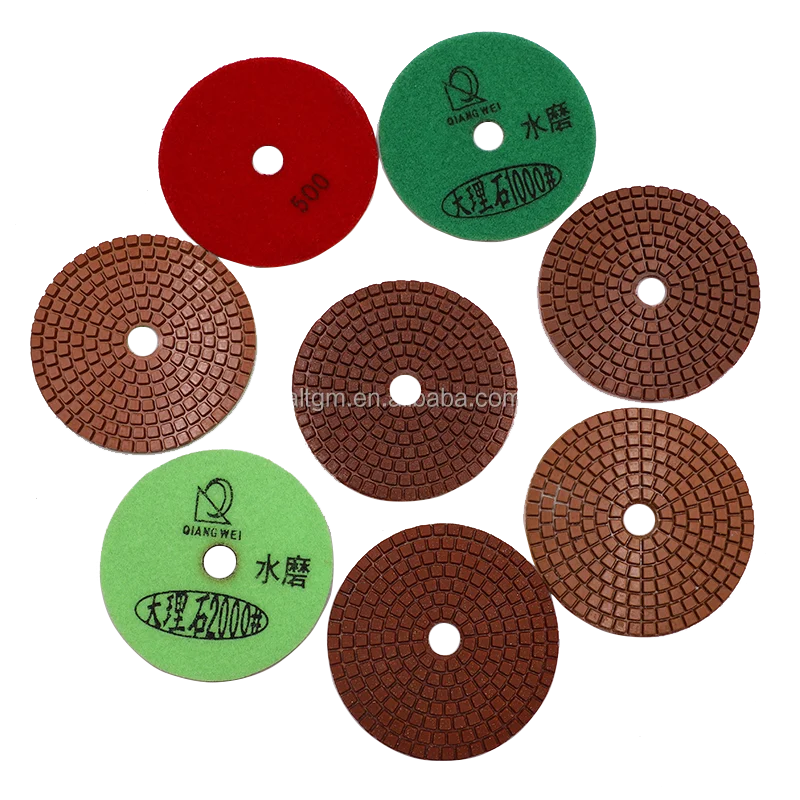 4 Inch Durable Quality  Diamond Resin Polishing Pad Wet Use for Grinding Marble and Granite Stone