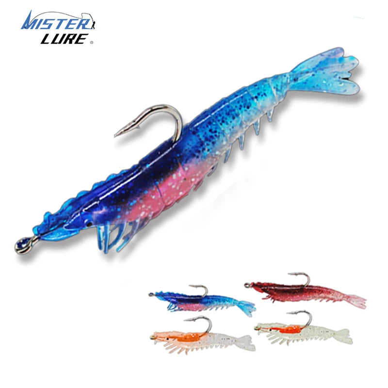 MISTER LURE Wholesale Factory Price 3g 6cm Freshwater Lead Head Soft Shrimp Bait Sea Fishing Soft Lure