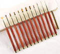 Professional New 3D Red Wooden Nail Art Brush Professional Synthetic Hair Flat and Liner Shape for Acrylic OEM