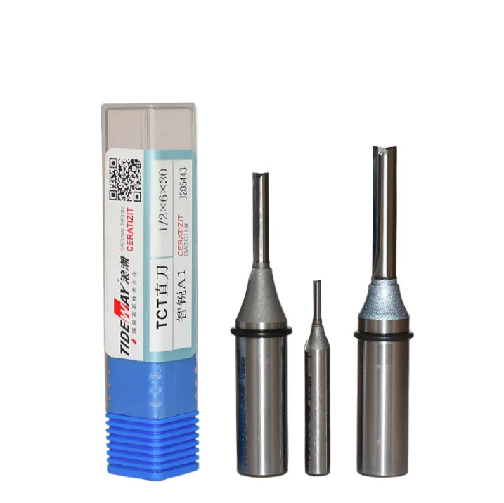 Tideway Industries 1/4\" Shank 2 Flutes TCT Straight End Mill 1/2\" Woodworking Router Bit for Furniture ODM OEM Single 8mm