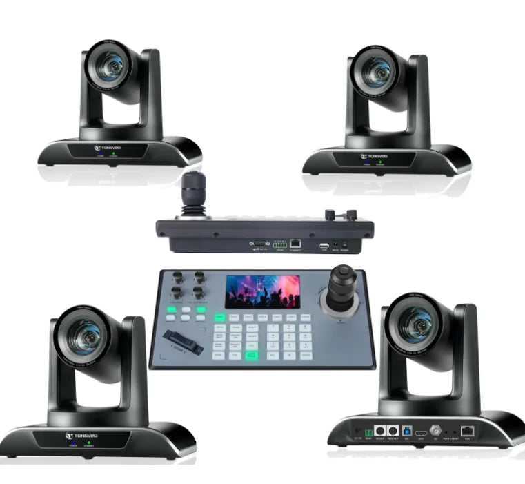 20X PTZ Conference Camera AI Tracking NDI Camera and 4D Joystick Controller  for Church Streaming Broadcast