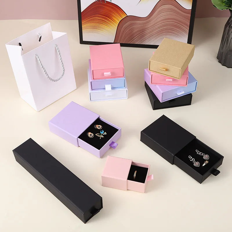 Wholesale Logo Gift Paper Box Storage Box Cardboard Jewelry Gift Drawer Organizer Packaging Luxury Box for Jewelry