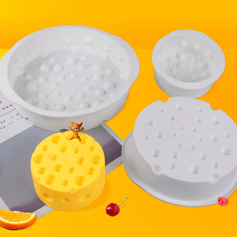 D5026 4-6-8-inch round Home made Cheese Mousse Cake baking Pastries Cake Chocolates Resin Mold Silicone 3D Mould