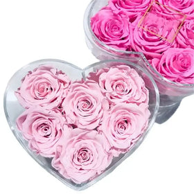 Wholesale Heart-Shaped Acrylic Flower Box for Valentine's Day Mother's Day Chinese New Year Gifts Preserved Roses