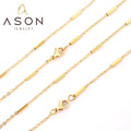 Ason New Fashion Wholesale Stainless Steel Necklace Chain Jewelry Flat Cross Plus Steel Pipe Chain Necklace for Women
