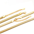 Stainless Steel Waterproof Flat Snake Chain Necklace Jewelry Accessaries 18k Gold Plated Pendant Chain Necklace for Unisex