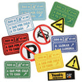 New Eco-Friendly Sew-On Nonwoven Felt Twill Embroidered Road Sign No Parking Patch for Hats Hoodies Bags Decoration