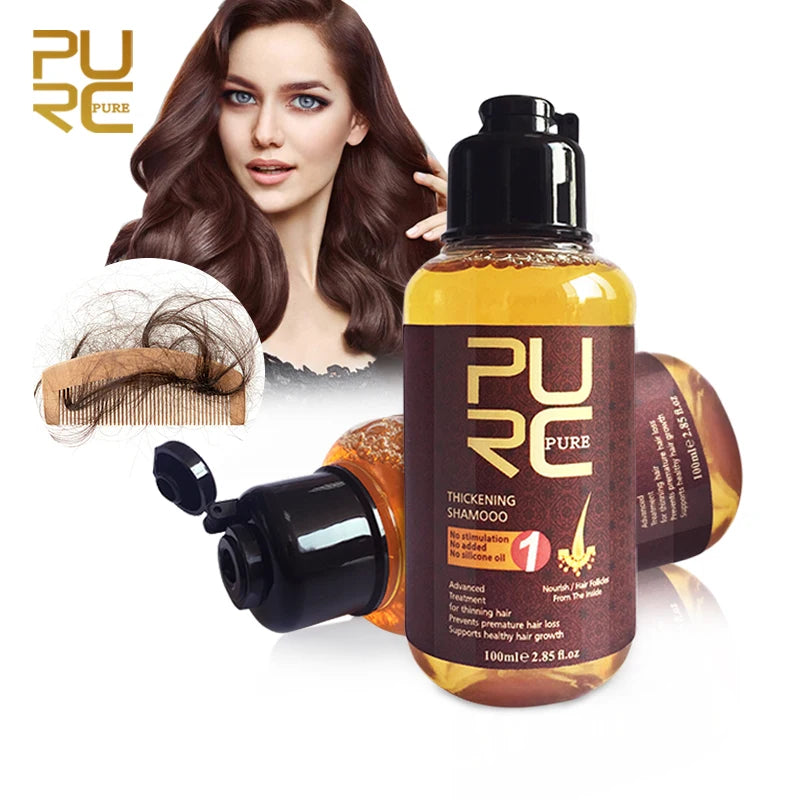 PURC Herbal Ginseng Hair Growth Shampoo for Hair Thickening Smooth and Soft