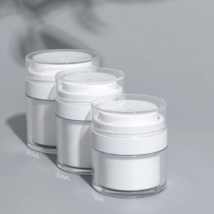 15g 30g White Simple Airless Cosmetic Packaging Bottle 50g Acrylic Vacuum Cream Jar Cosmetics Pump Lotion Container