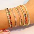 BC1281 Chic Dainty 18k Gold Diamond Zircon Cubic Zirconia Chain Slide BraceletDiamond CZ Adjustable Bracelets Tennis Bracelet