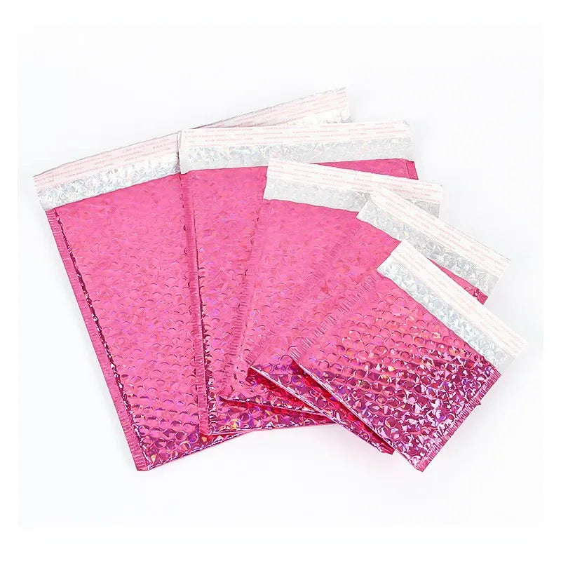 Wholesale Hot pink Poly Bubble Mailers Padded Envelopes Custom Logo Shipping Mailers Packaging Bag