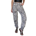 New Hot Breathable Elastic Waist Western Printed Pocket Design Boot Cut Women's Leopard Casual Pants