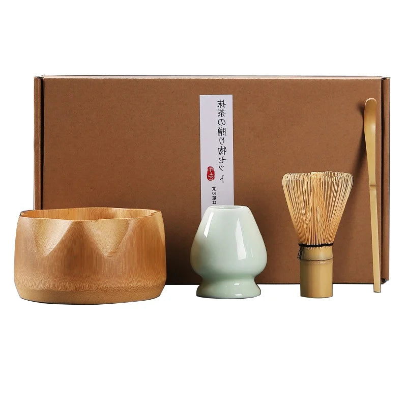 Ceremonial Grade Matcha Tea Set Kit with Whisk Holder Spoon Bowl Cup and Bamboo Whisk for Coffee and Tea Sipping