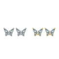 New Fashion Butterfly Stud Earrings High Quality 925 Sterling Silver 5A Zircon Stud Earring for Woman Gifts