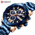 CURREN 8336 Classic Design Waterproof Quartz Watches Stainless Steel Strap Wristwatches Luminous Men Watch