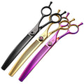Fenice 7.25 Inch Professional Dog Grooming Scissors Curved Chunkers Scissors Thinning Shears Pet Grooming Cleaning Products