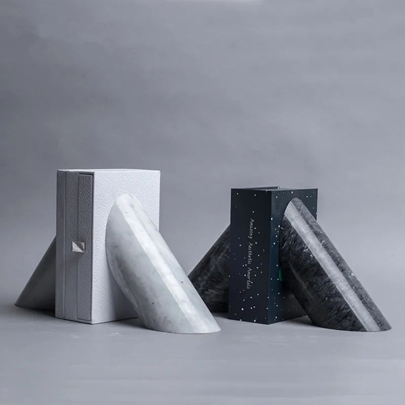Hot Sell Custom Natural Marble Stone Book Bookend Stand Marble Estante Variety Bookends Book End Stand