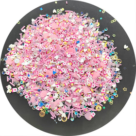 Wholesale Miniature Pink Ice Cream Bead Shape Cute Mini Polymer Clay Sticker Slices Kawaii for Decoration