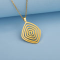 Spiral Swirl Pendant Necklace Stainless Steel Gold Color Neck Chains Choker Fashion Geometric Jewelry Gift for Women