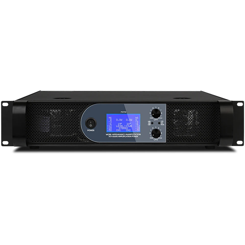 Biner PM750 750W*2 Audio Power Amplifier 2U Professional High Power Amplifier for Conference Stage Performance Theater