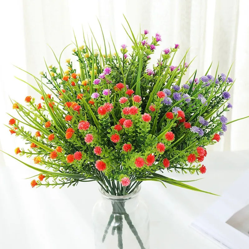 Factory Plastic Spring Grass Gypsophila Bouquet Small Rose Artificial Flower Gypsophila Outdoor Flower Groove Decorative Flower