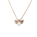 Fashion Zircon 18K Gold Plated Necklace Bee Shape Animal Pendant Brass Choker Fashion Jewelry for Women Girls