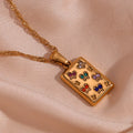 Dreamshow Crystal Rhinestone Butterfly Necklace 18k Gold Plated Tarot Necklace Stainless Steel Jewelry