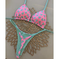 Wholesale 2024 New 2 Piece Custom Bikini Set Tiny Hearts Pattern String Thong Bikini Womans Bikini Swimwear