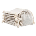 8*10CM Organic Cotton Muslin Biodegradable Drawstring Bags White Custom Logo Screen Printed Reusable Gift Sachet Pouches Lanwei